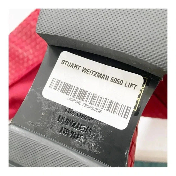 NEW Stuart Weitzman 5050 Lift Woven Over-the-Knee Boots Chile Red Leather size 6 - Picture 7 of 9